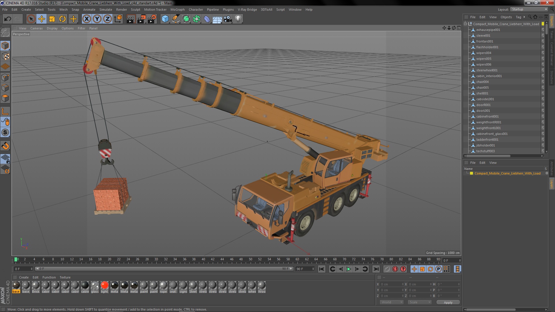 Compact Mobile Crane Liebherr With Load 3D model