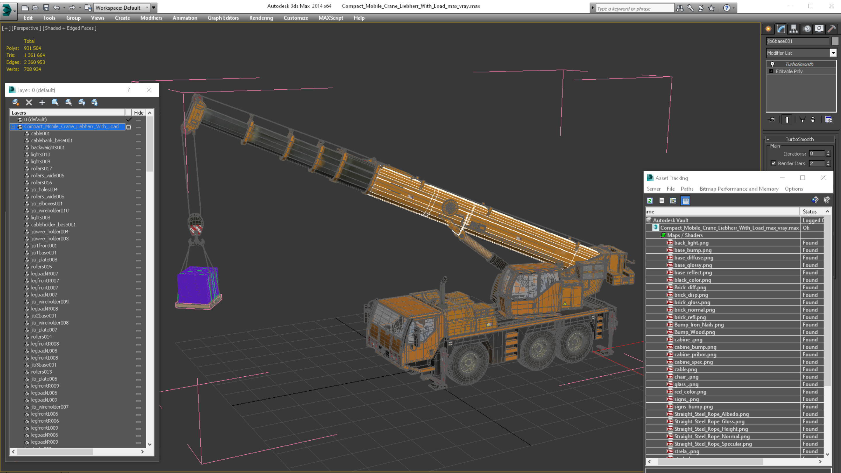 Compact Mobile Crane Liebherr With Load 3D model