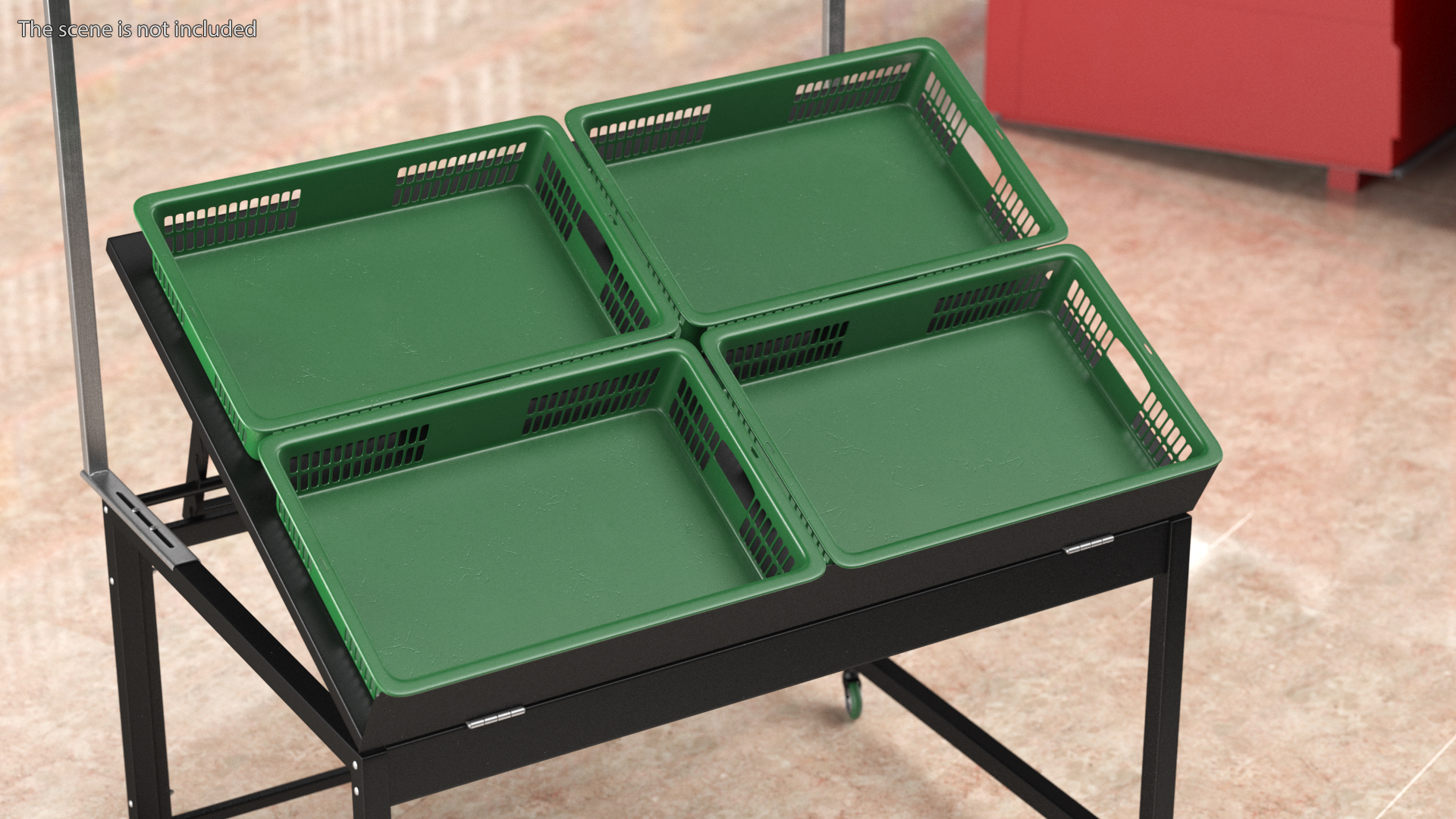 Green Plastic Crate 3D model