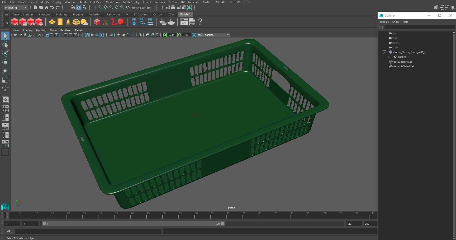 Green Plastic Crate 3D model