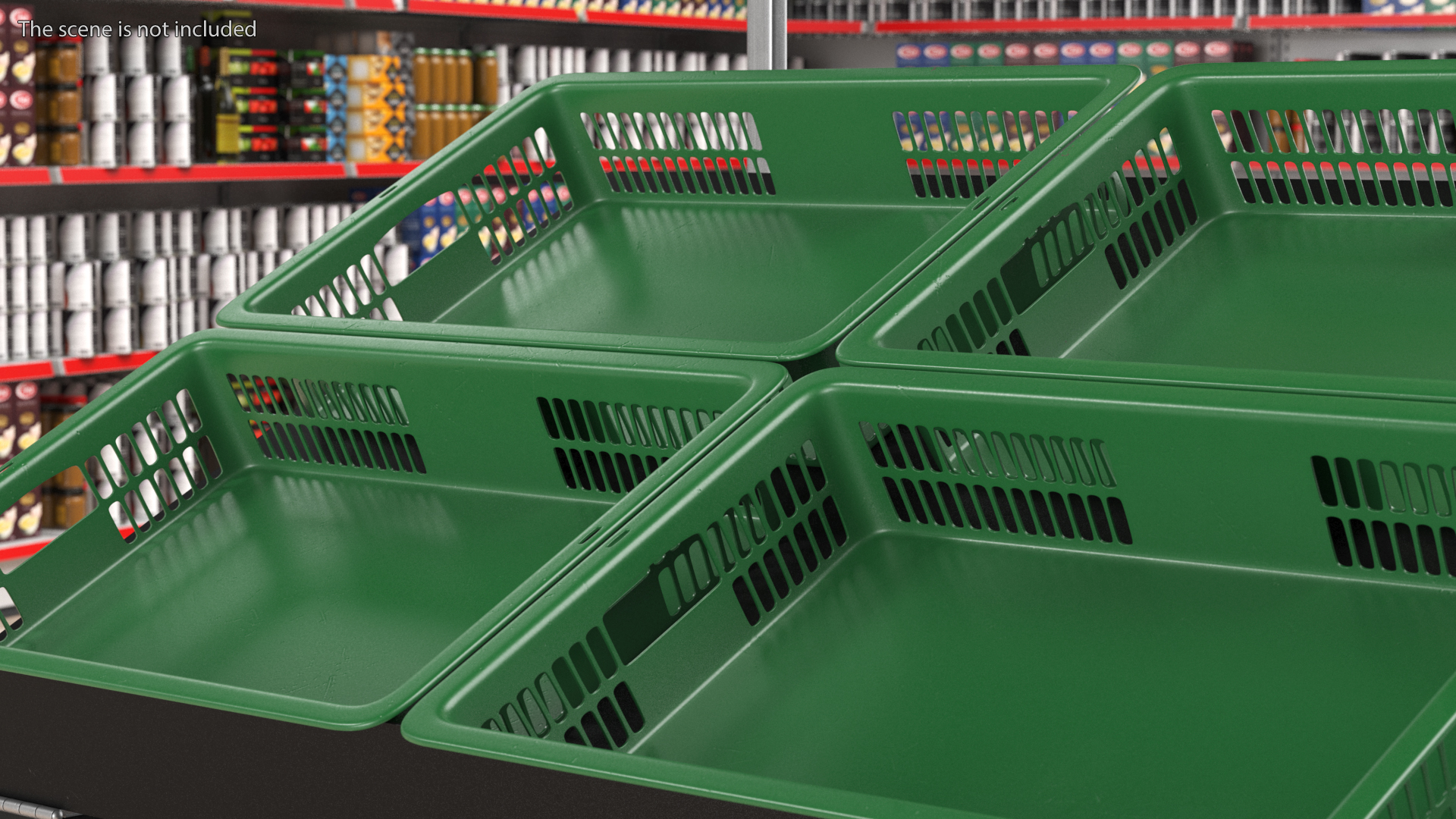 Green Plastic Crate 3D model