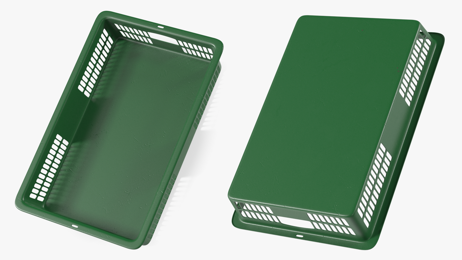 Green Plastic Crate 3D model