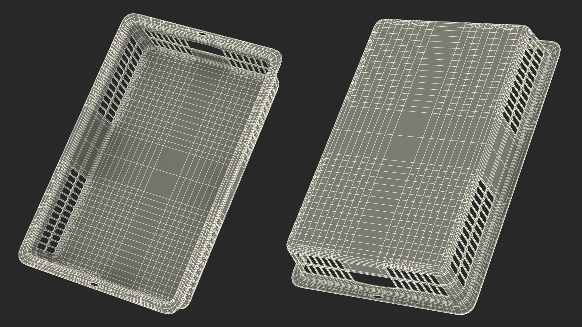 Green Plastic Crate 3D model