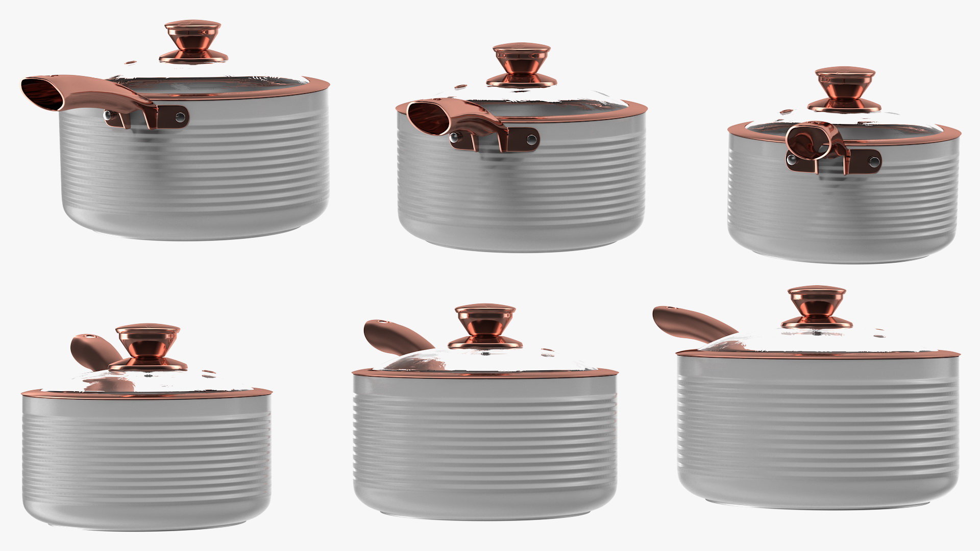 White Tower Saucepan Set 3D model