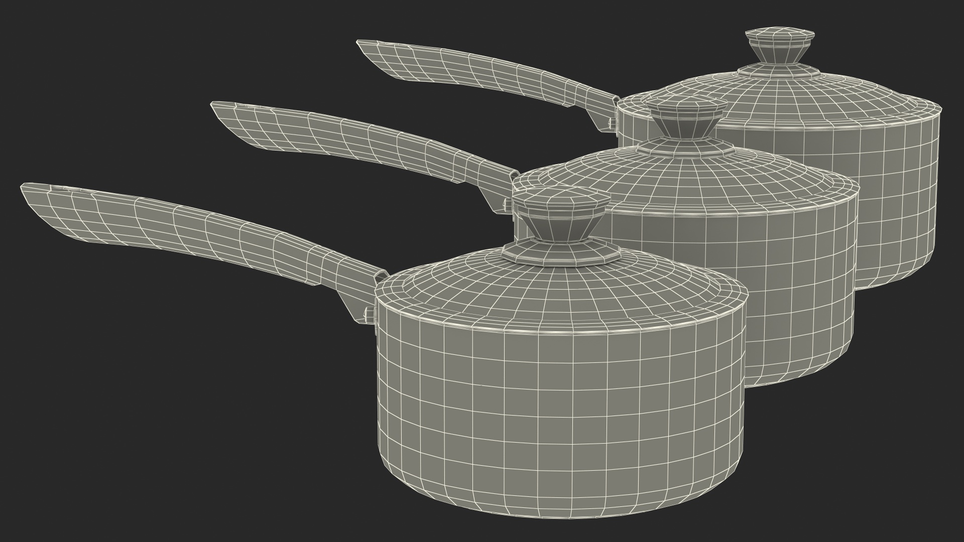 White Tower Saucepan Set 3D model