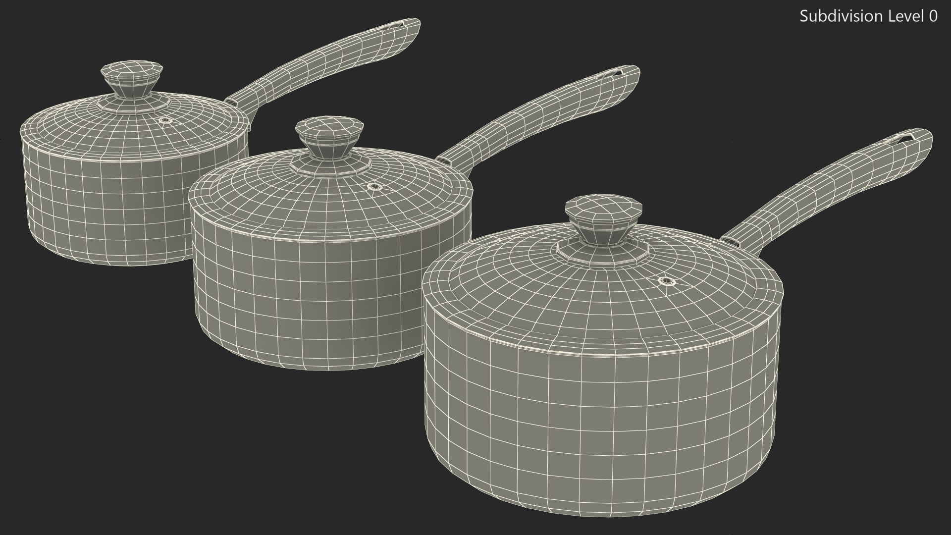 White Tower Saucepan Set 3D model