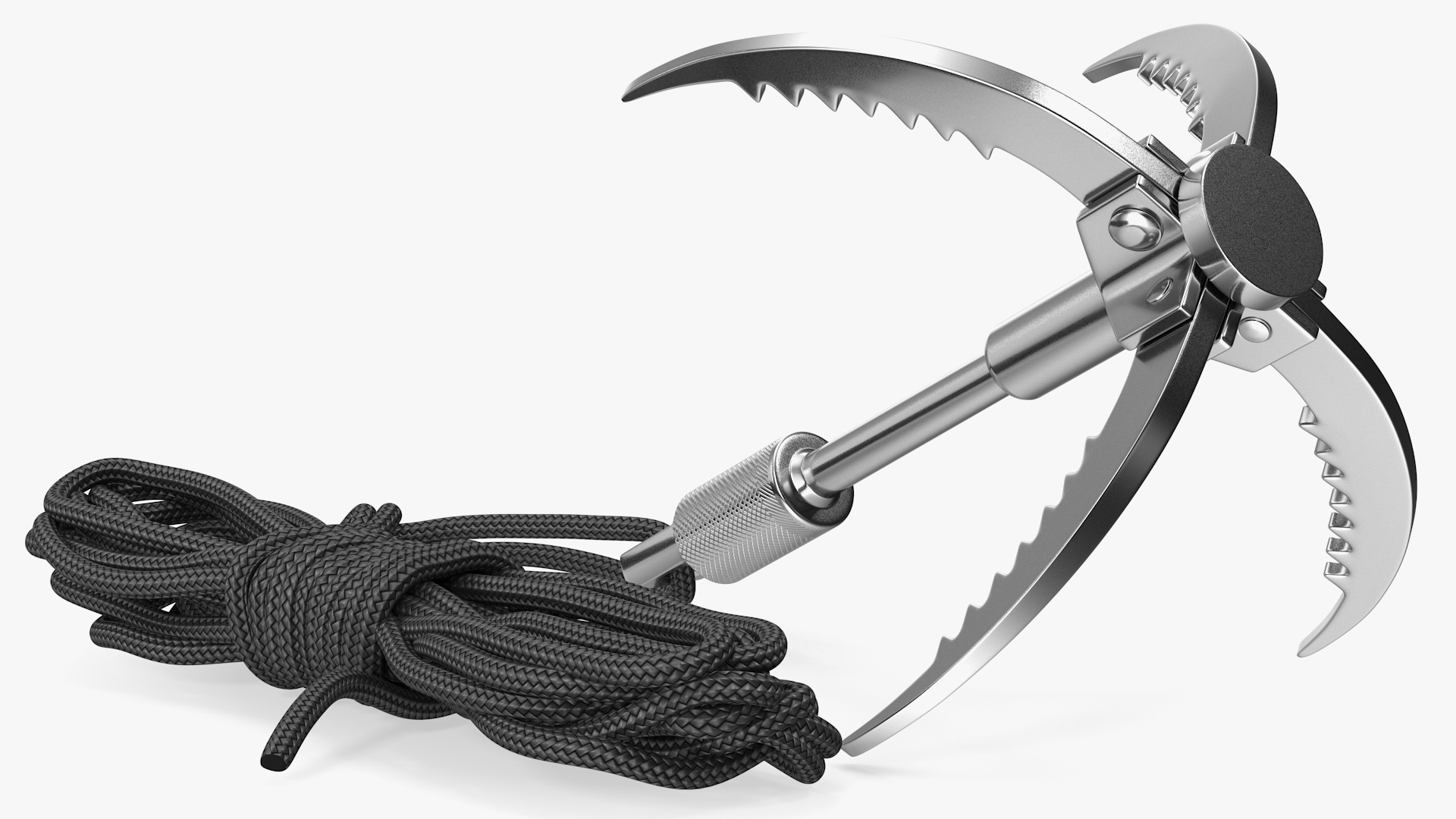 3D Folding Climbing Grappling Hook with Rope