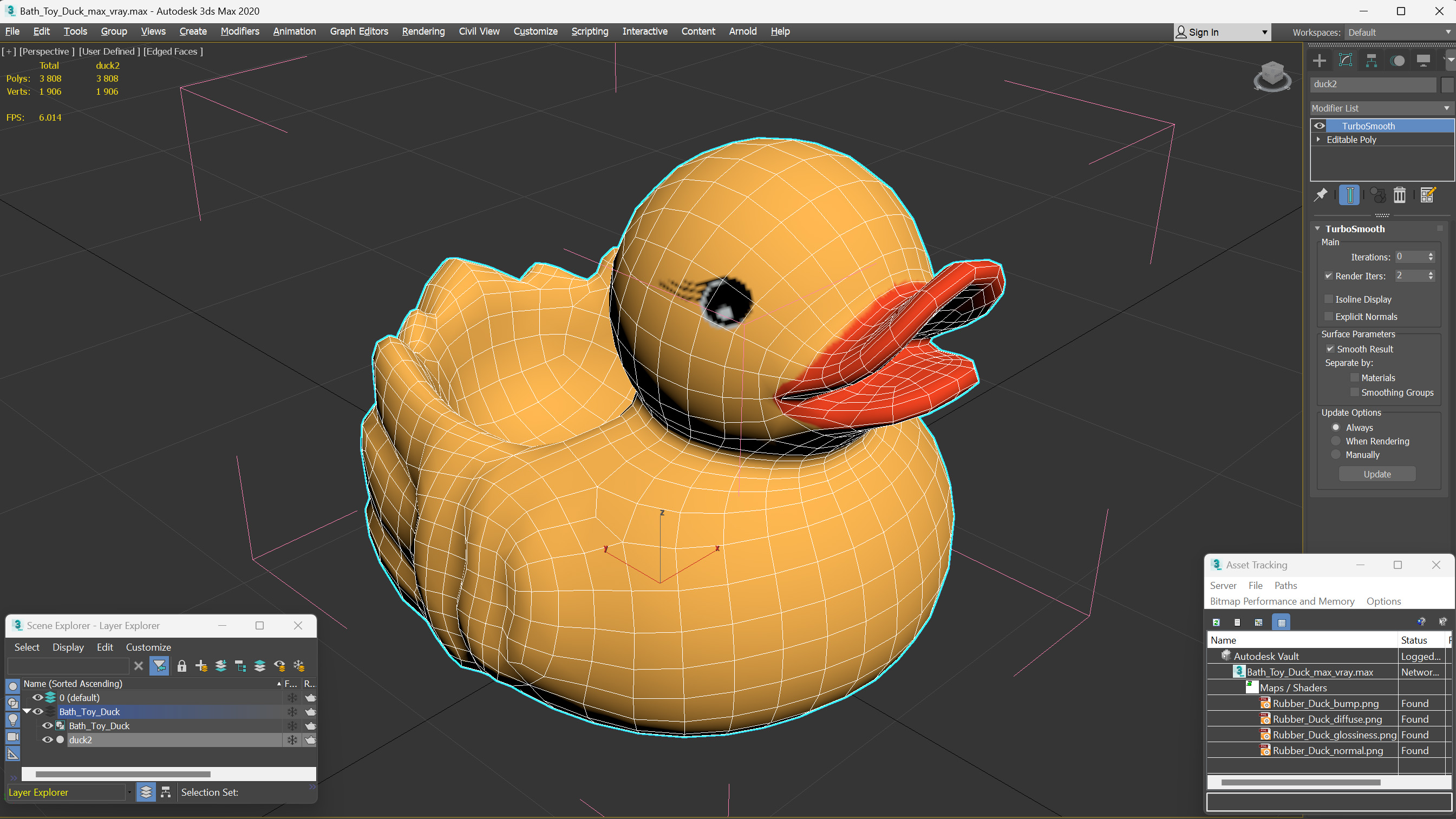 3D Bath Toy Duck model