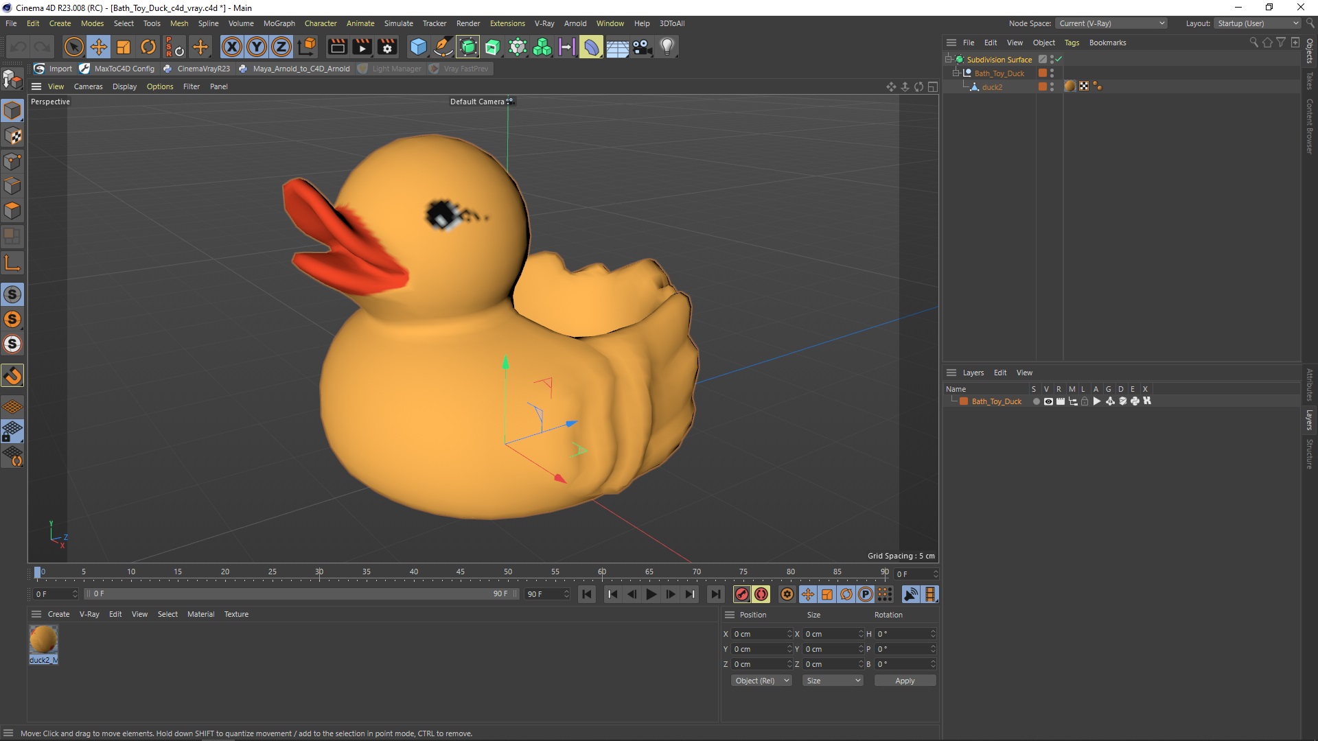 3D Bath Toy Duck model