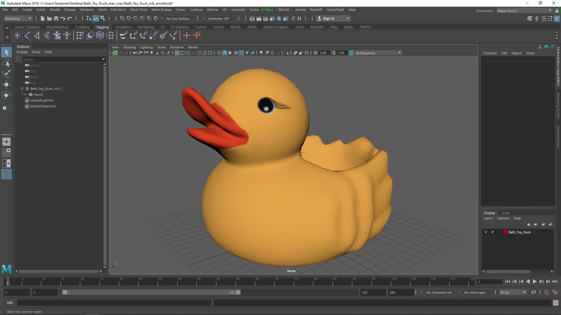 3D Bath Toy Duck model