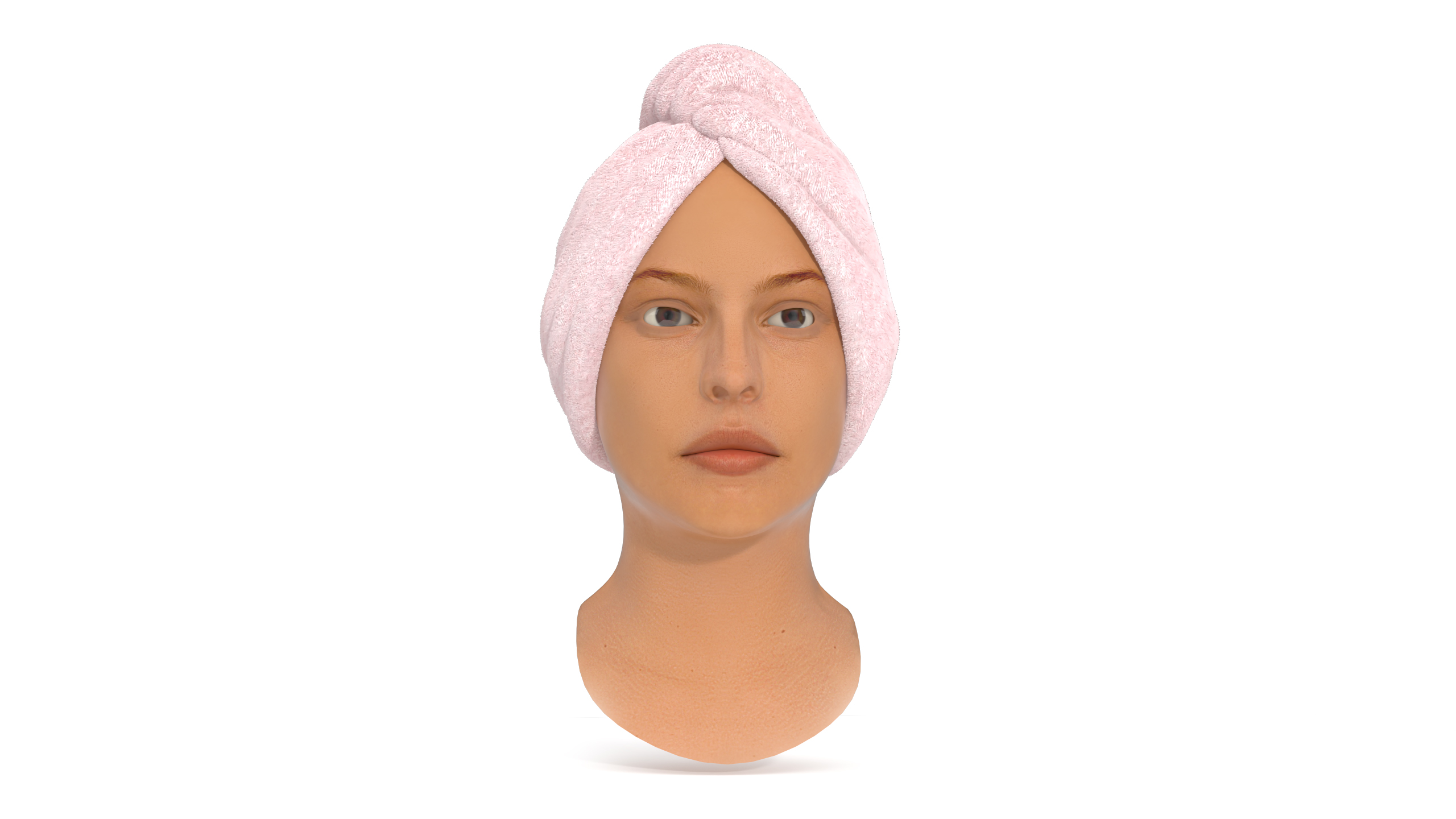 Towel on the Head is Pink Fur 3D model