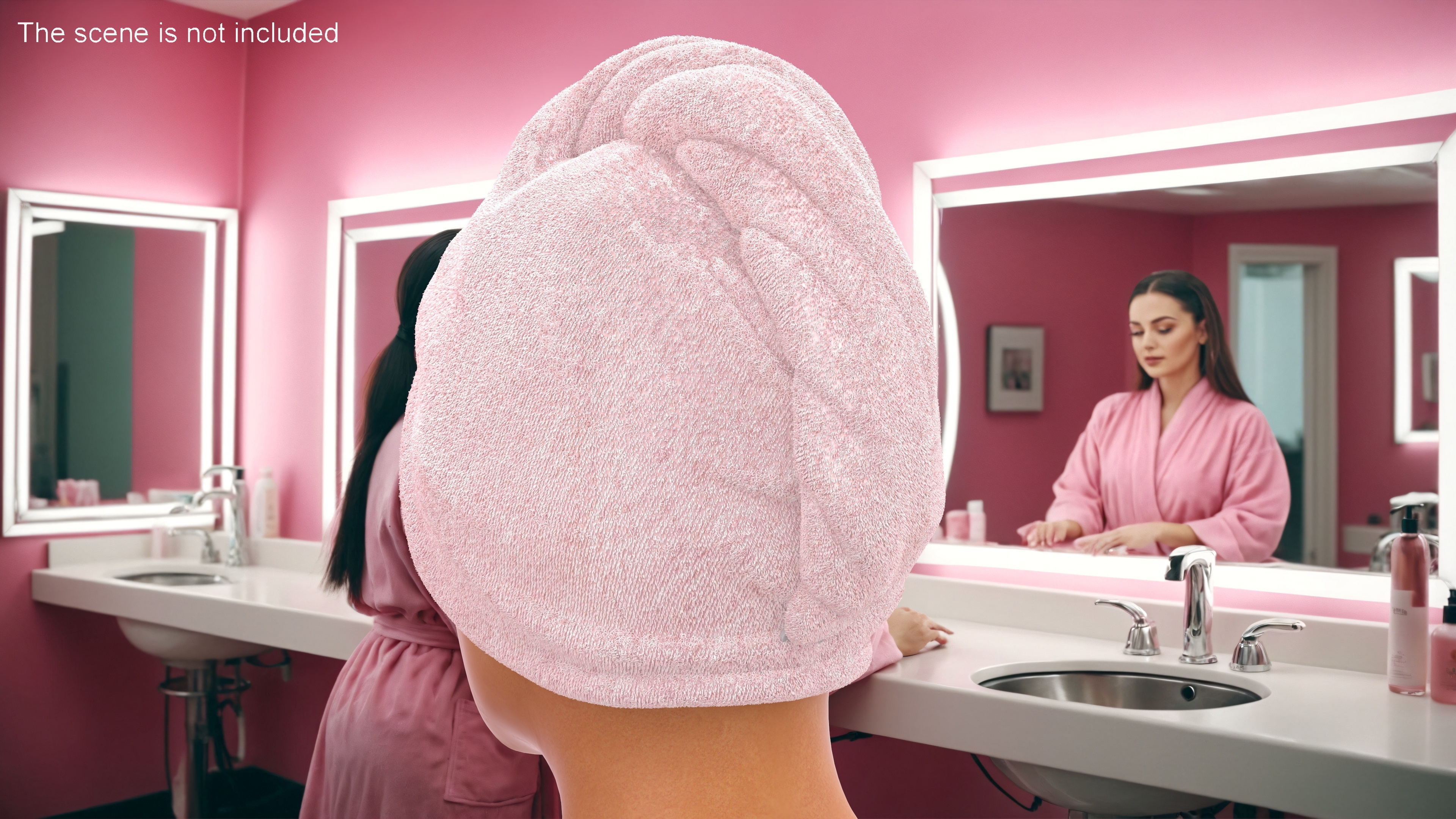 Towel on the Head is Pink Fur 3D model