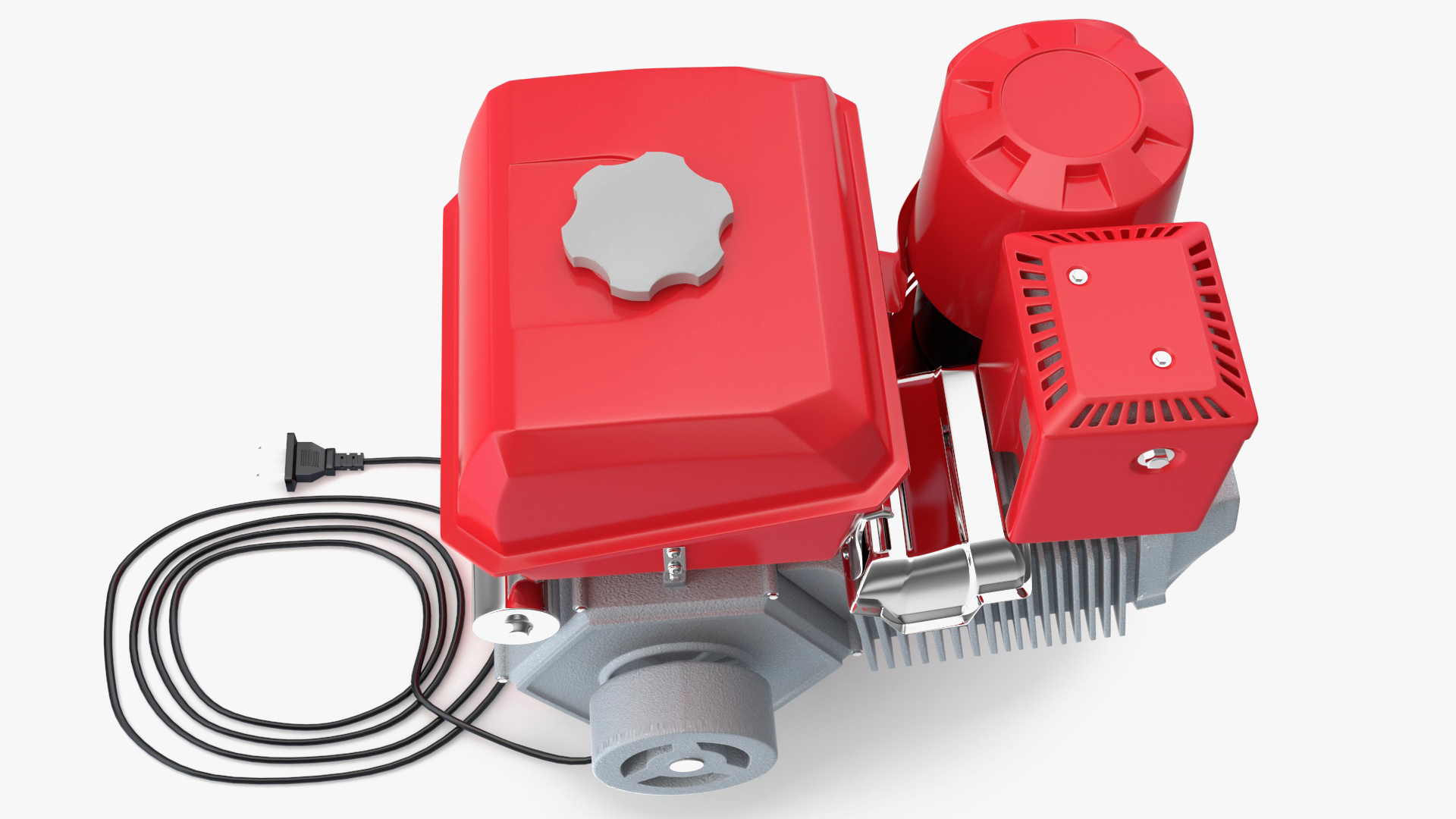 3D Diesel Motor Engine Red model