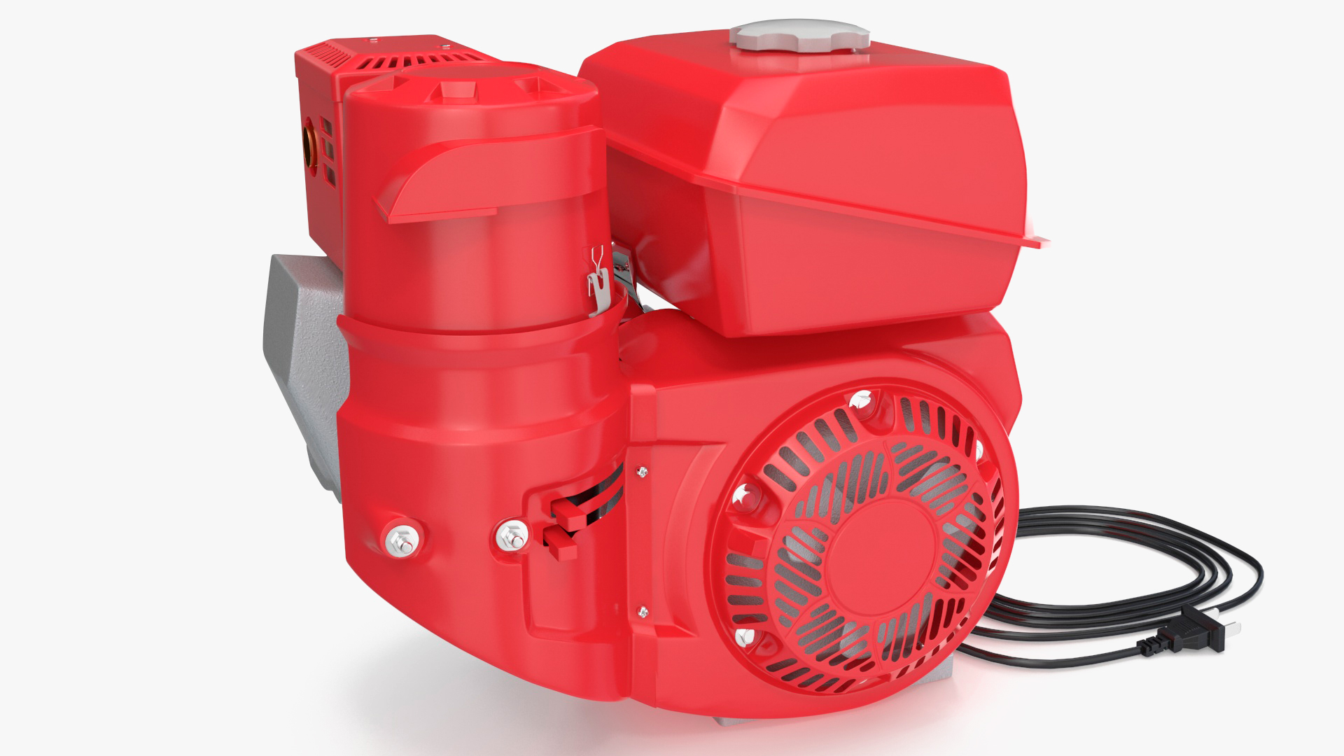 3D Diesel Motor Engine Red model