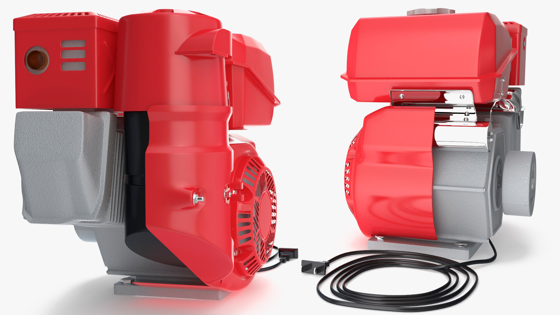 3D Diesel Motor Engine Red model