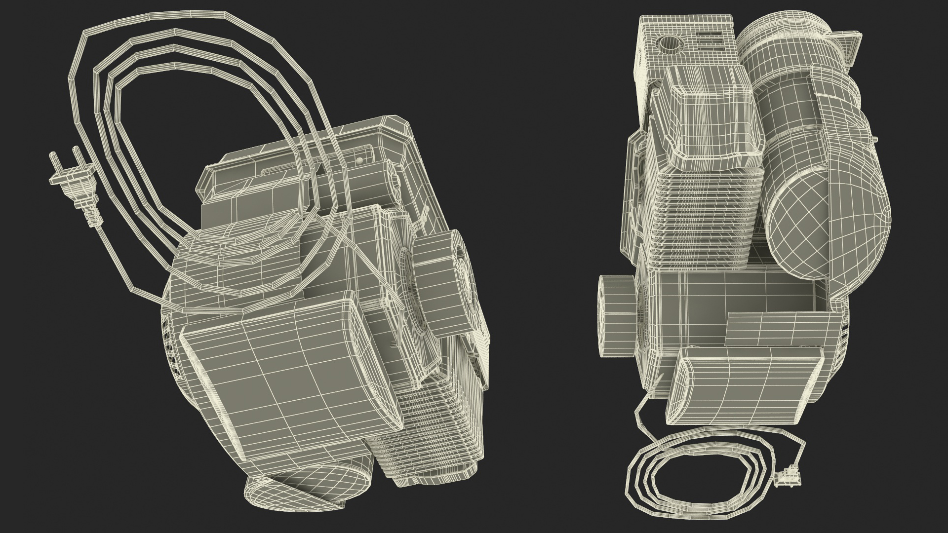 3D Diesel Motor Engine Red model