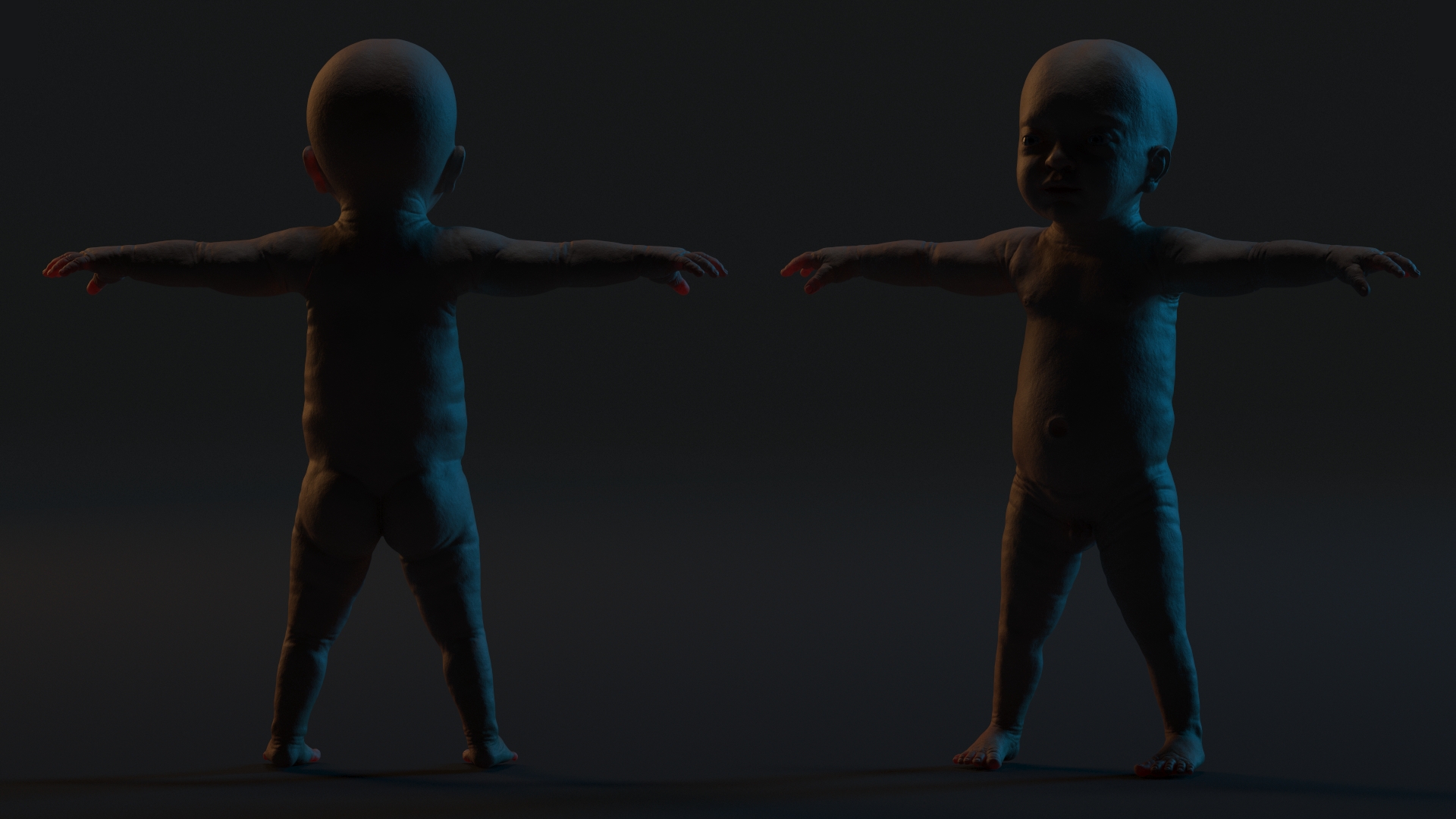 3D 8 Month Baby Boy T-Pose model