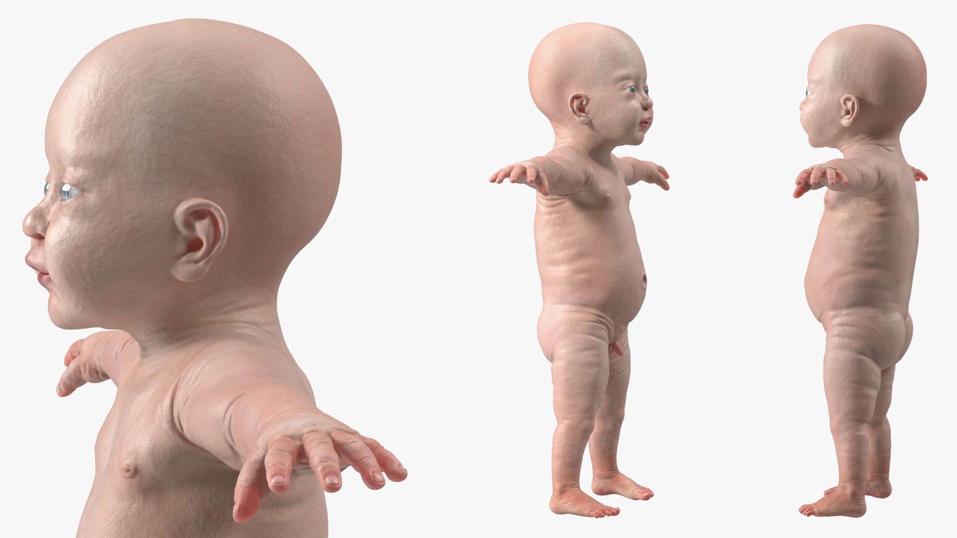 3D 8 Month Baby Boy T-Pose model