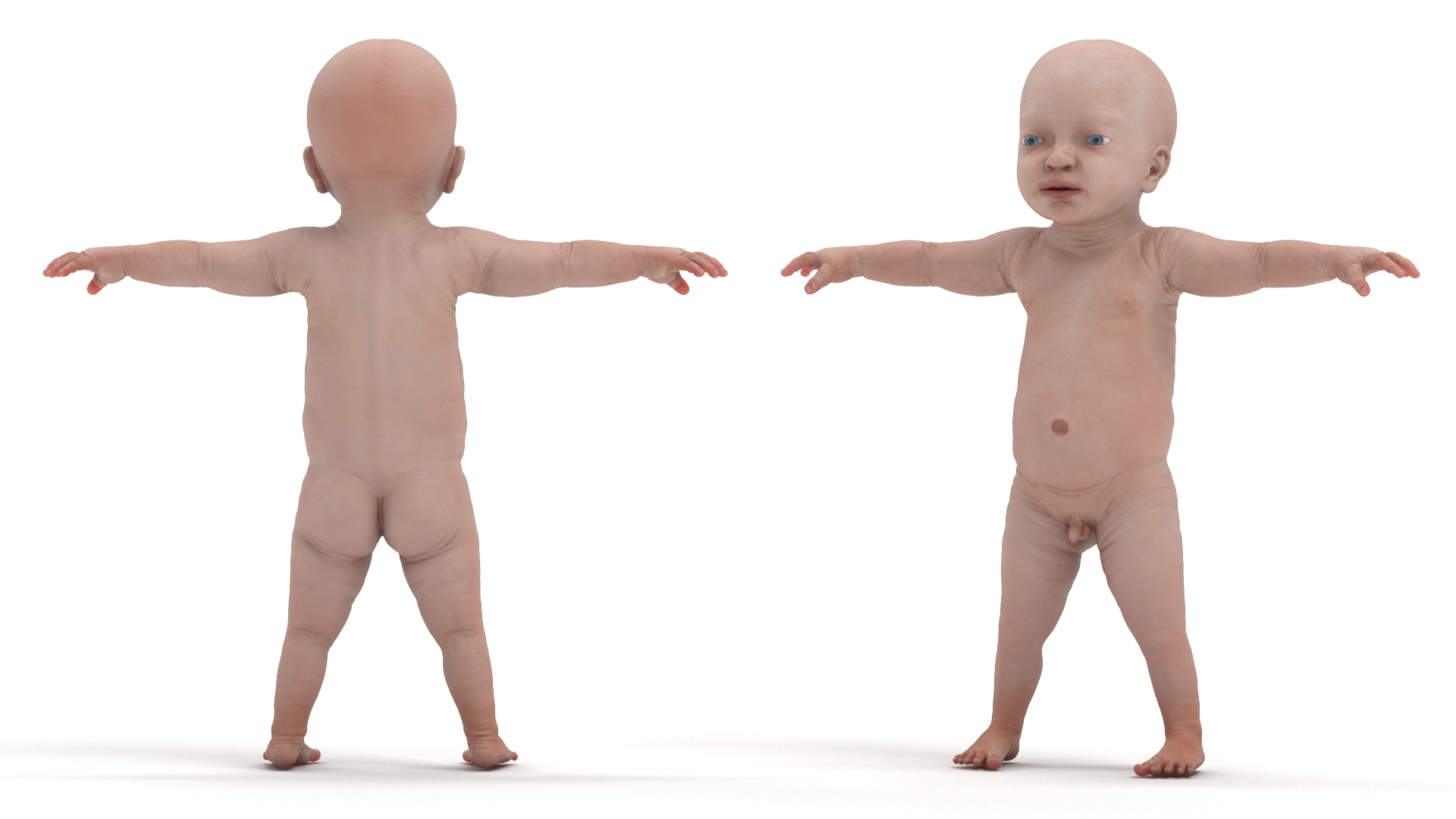 3D 8 Month Baby Boy T-Pose model