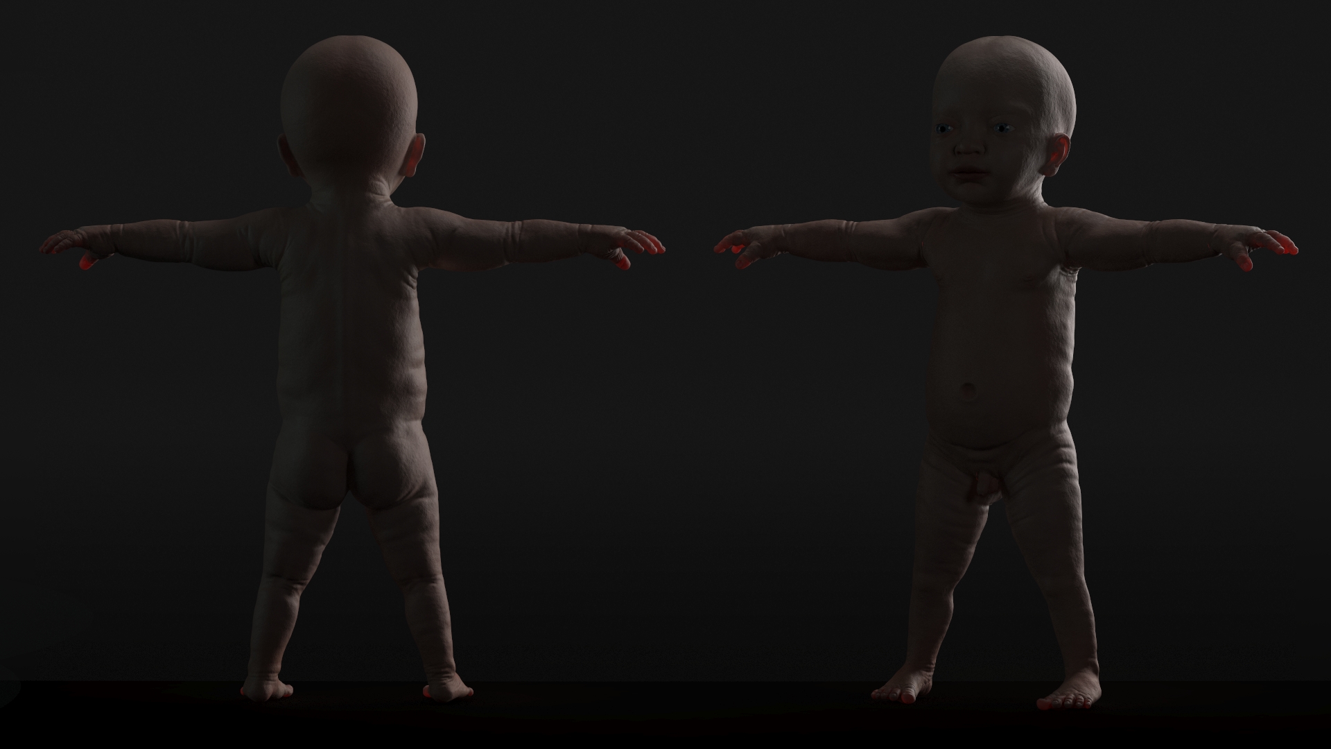 3D 8 Month Baby Boy T-Pose model