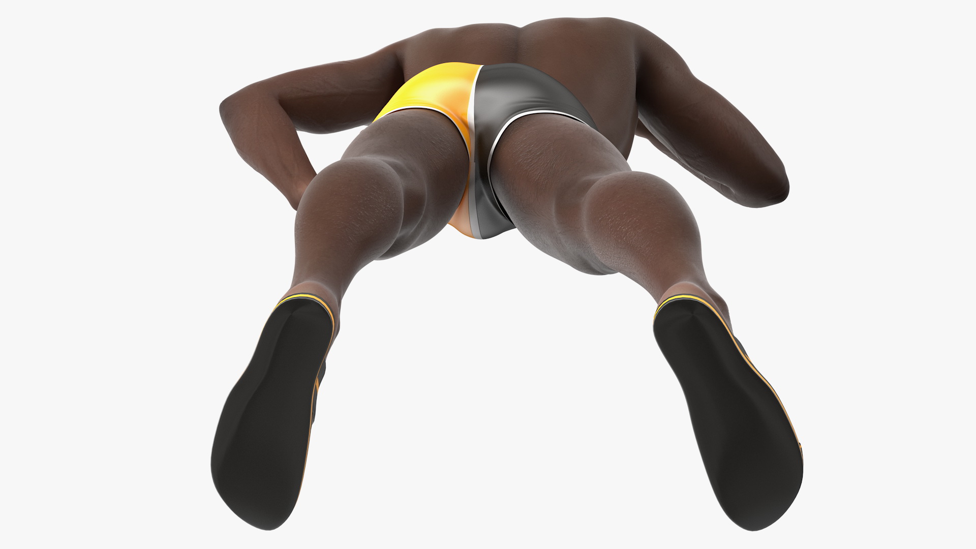 Afro American Man in Swimwear 3D model