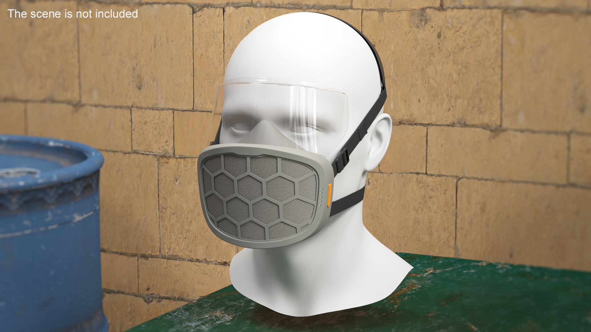 3D Half Mask Respirator with Visor Grey