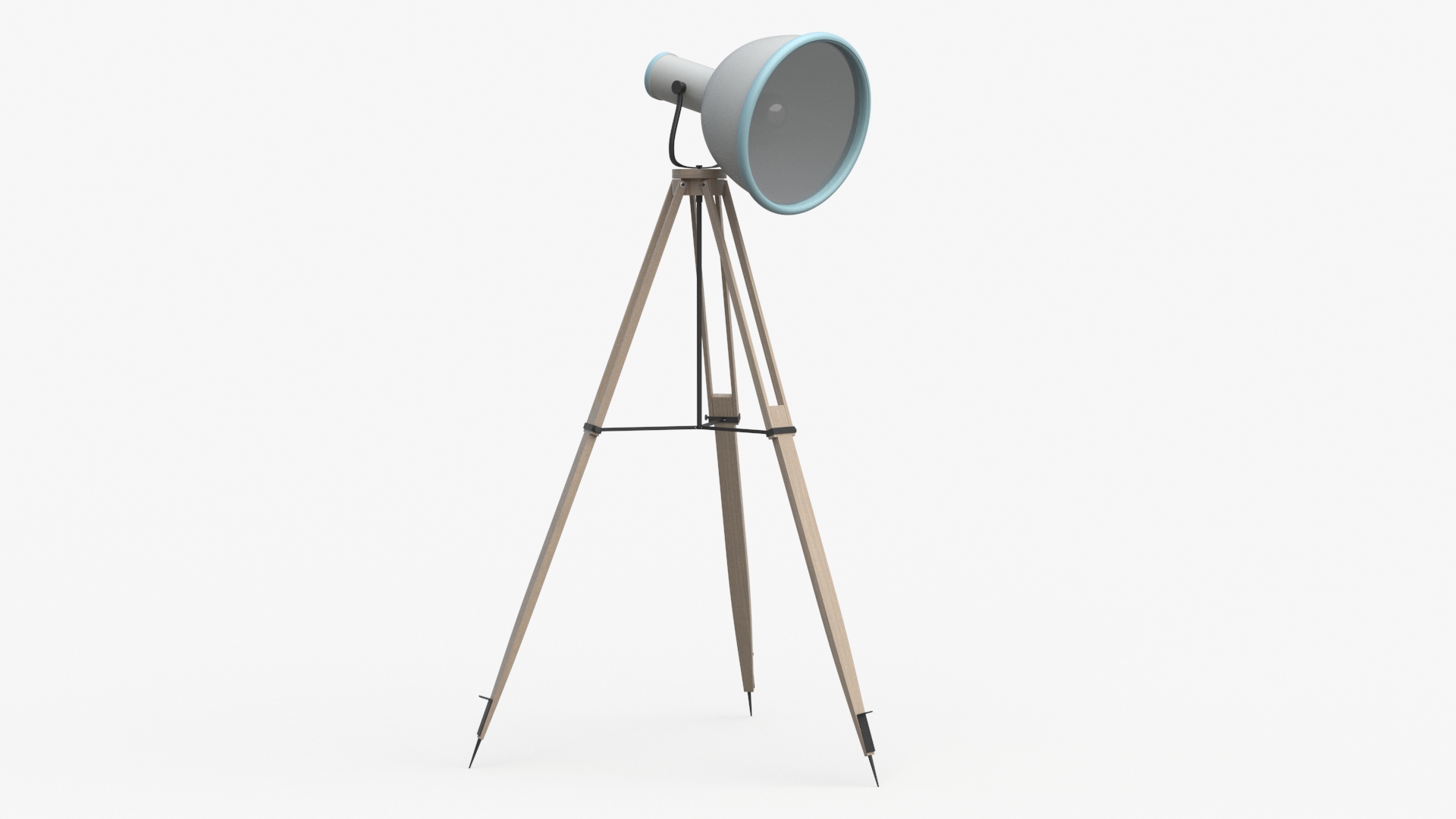 3D Industrial Tripod Floor Lamp model