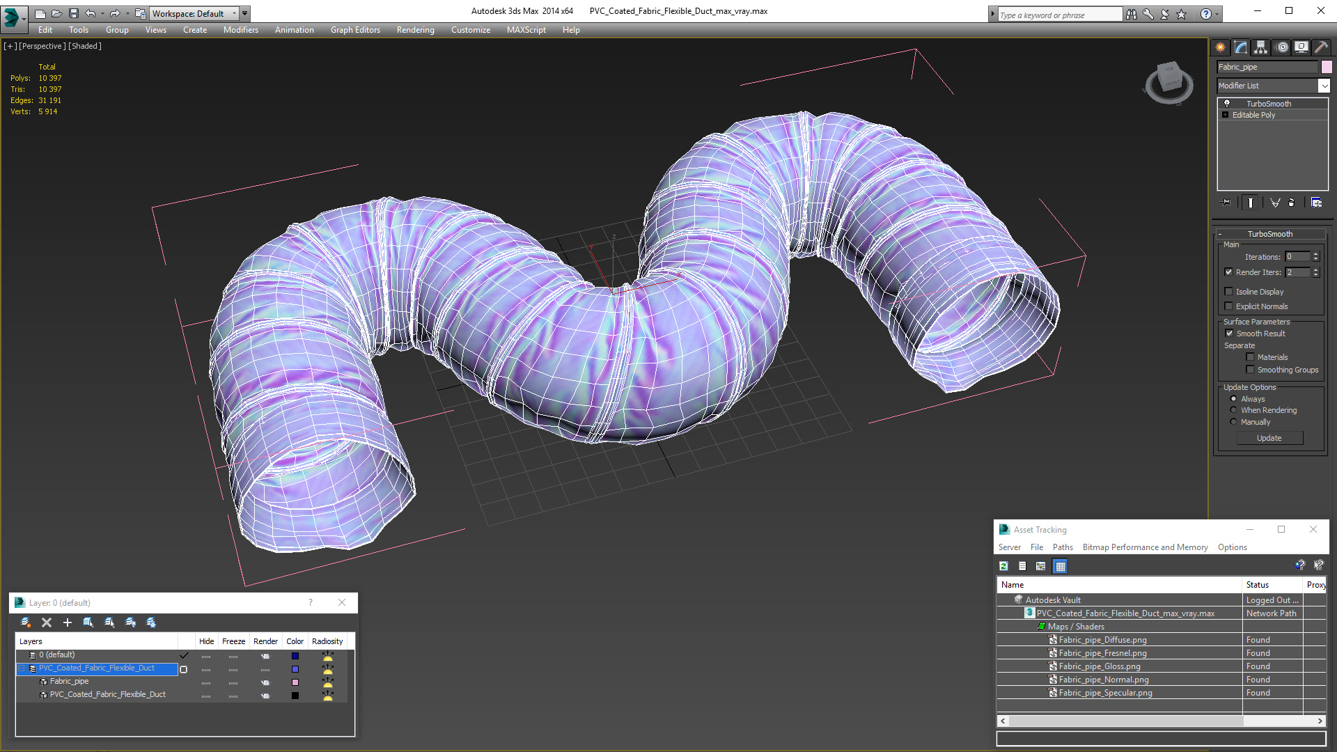 3D PVC Coated Fabric Flexible Duct