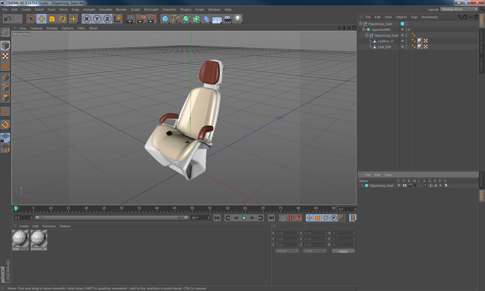 Hyperloop Seat 3D model