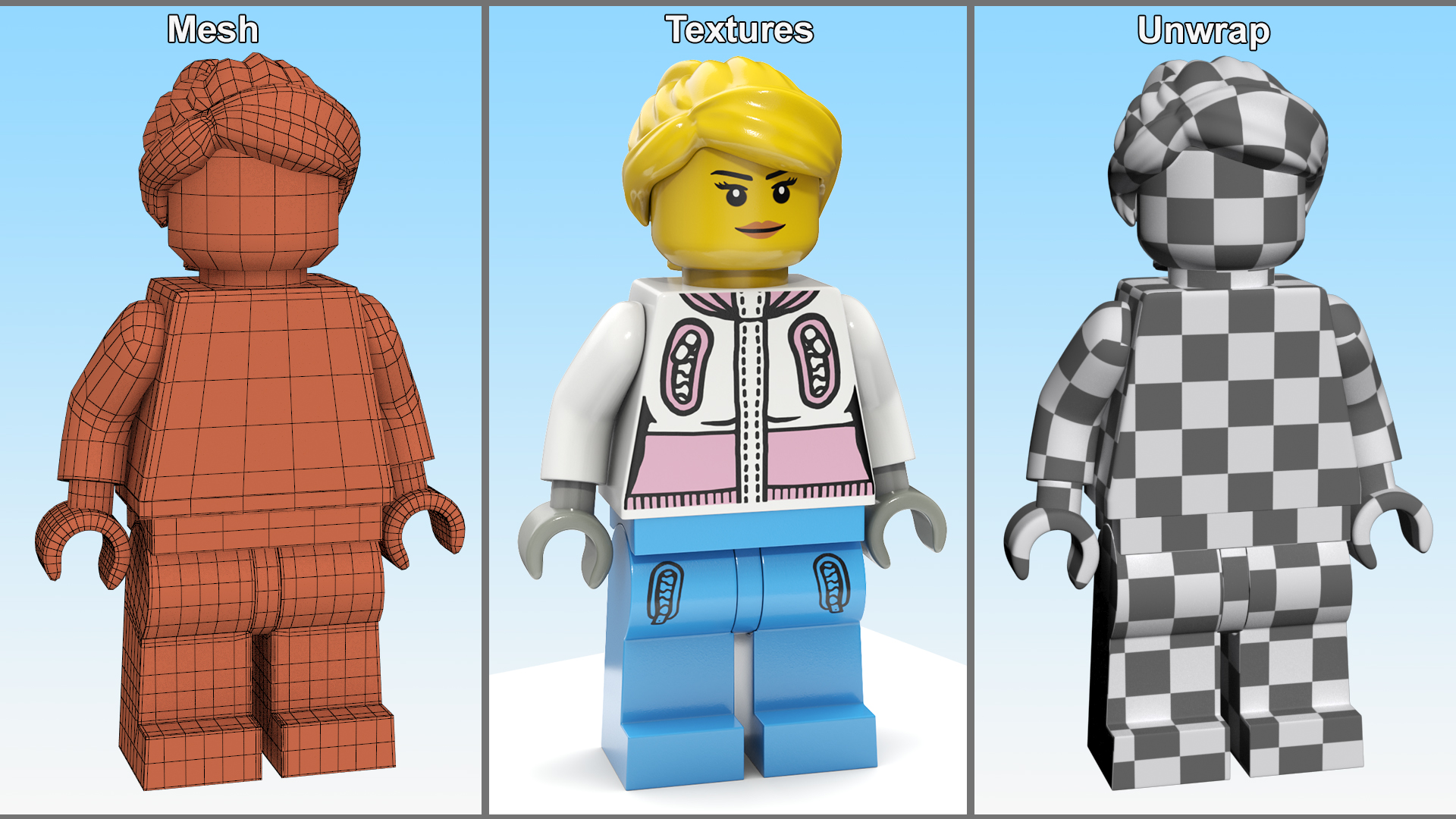 Minifigure LEGO Teenager Girl 3D model