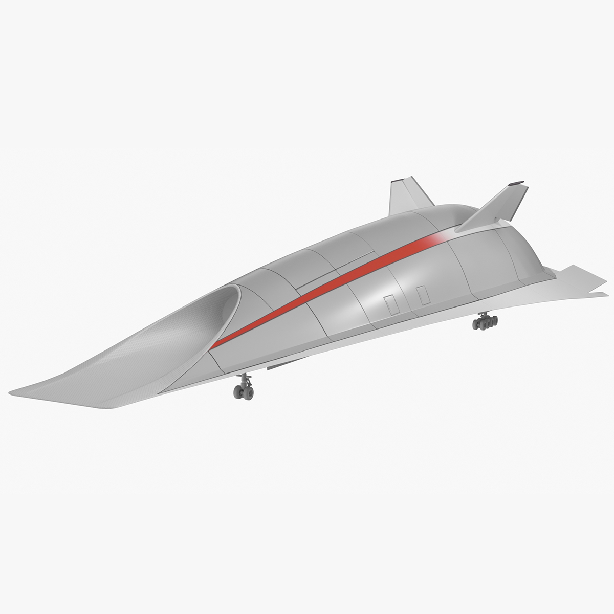 Futuristic Hypersonic Passenger Plane Rigged 3D model