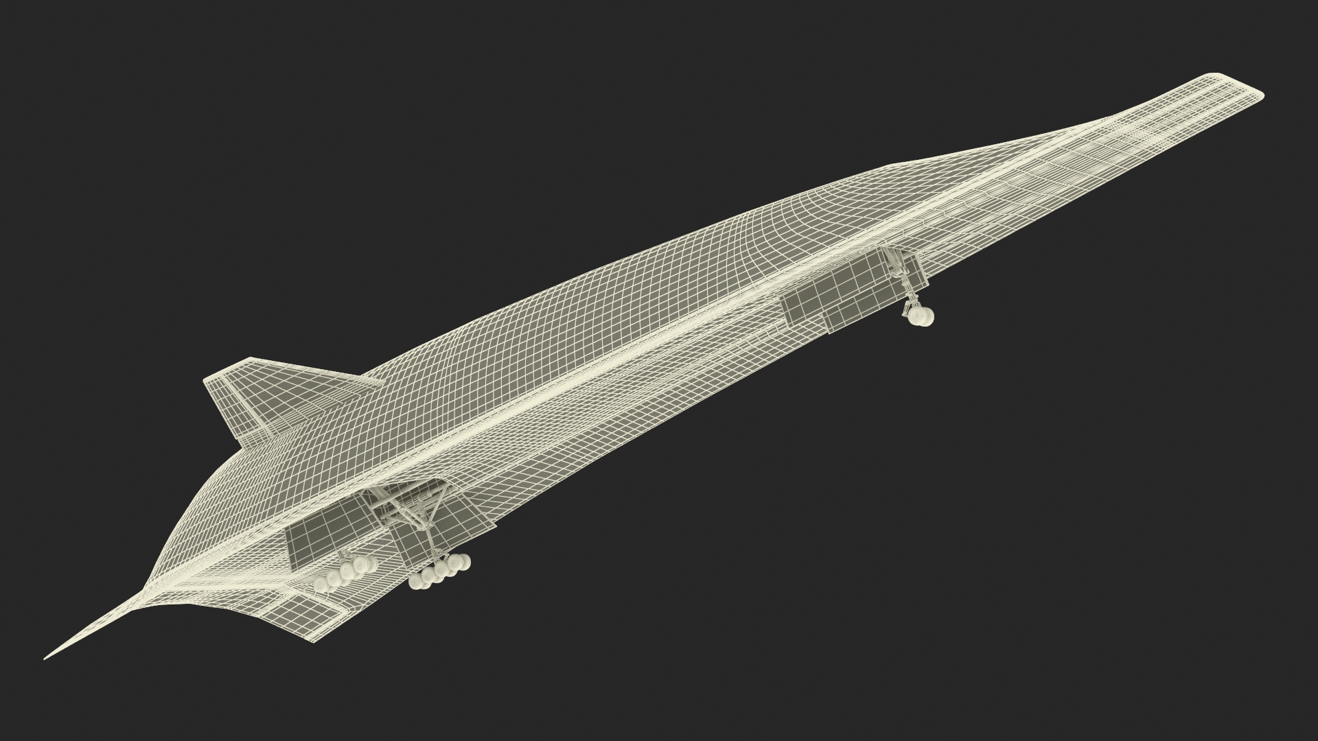 Futuristic Hypersonic Passenger Plane Rigged 3D model