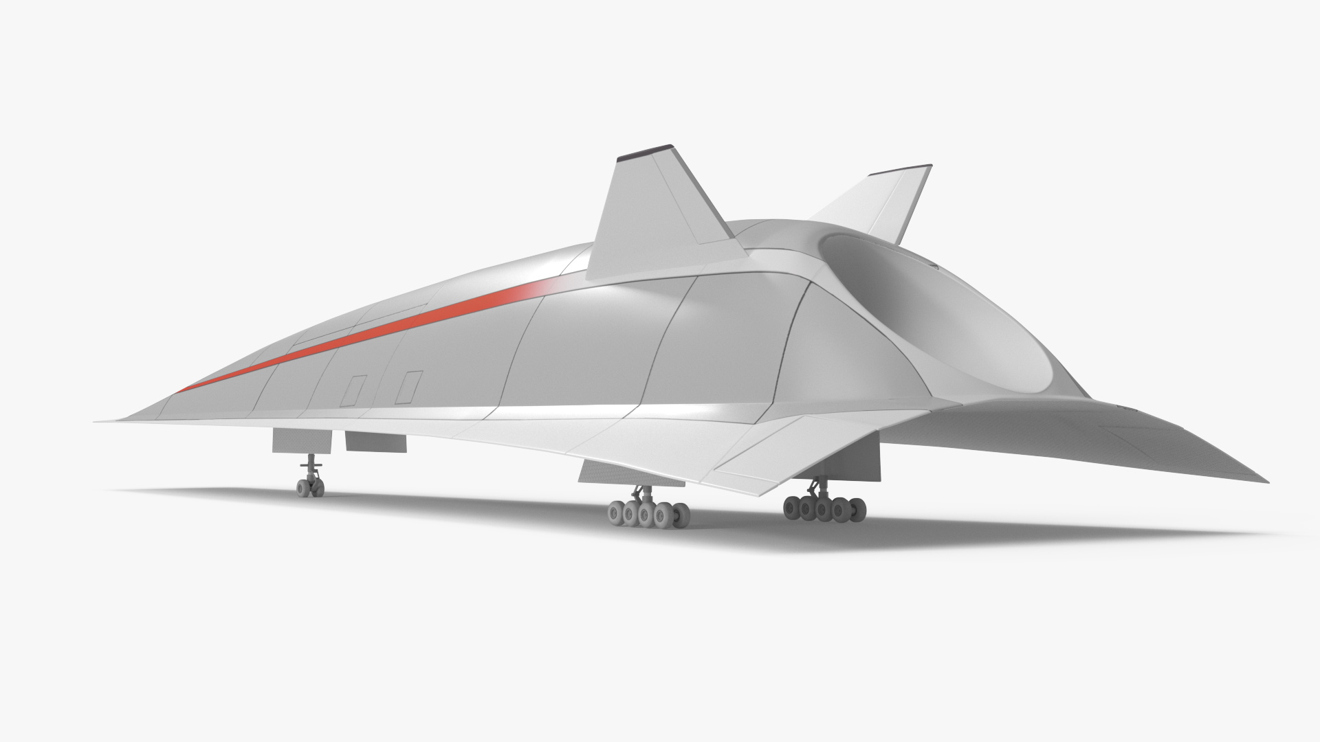 Futuristic Hypersonic Passenger Plane Rigged 3D model