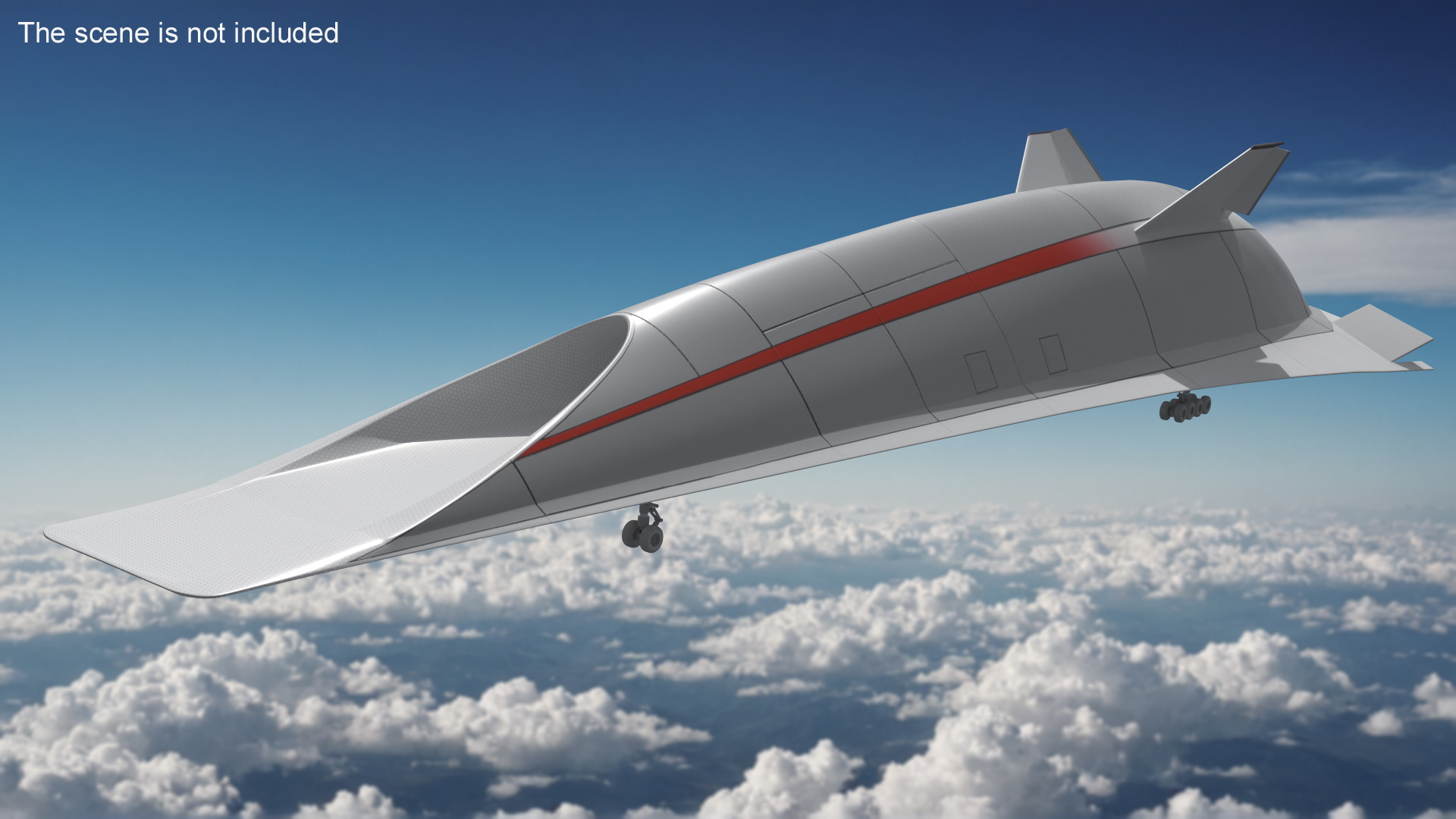 Futuristic Hypersonic Passenger Plane Rigged 3D model