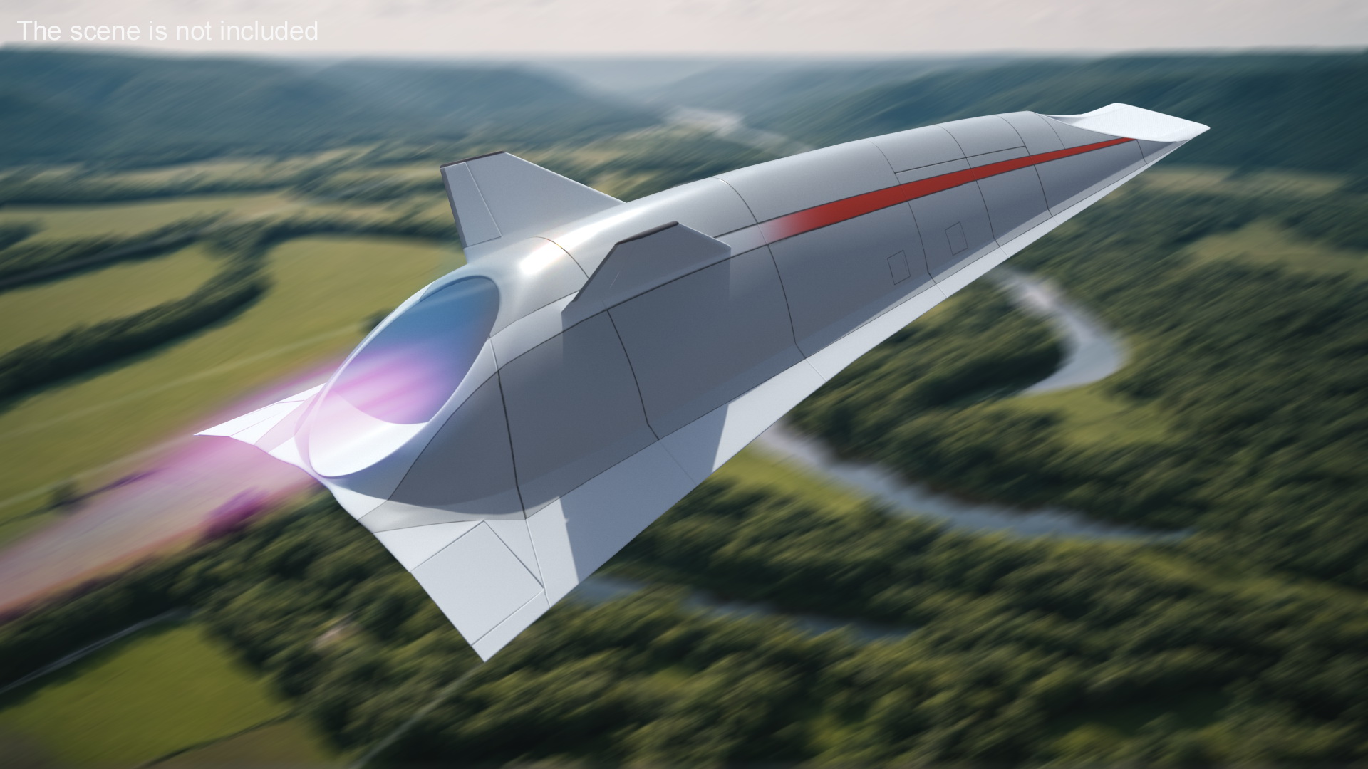 Futuristic Hypersonic Passenger Plane Rigged 3D model