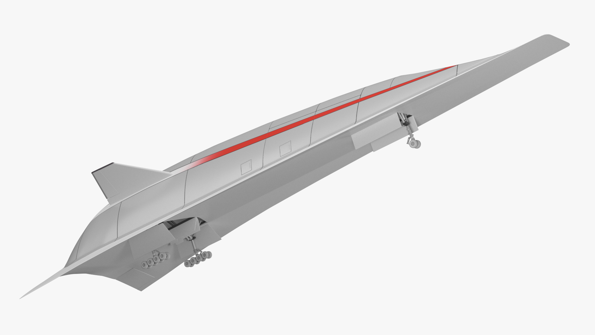 Futuristic Hypersonic Passenger Plane Rigged 3D model