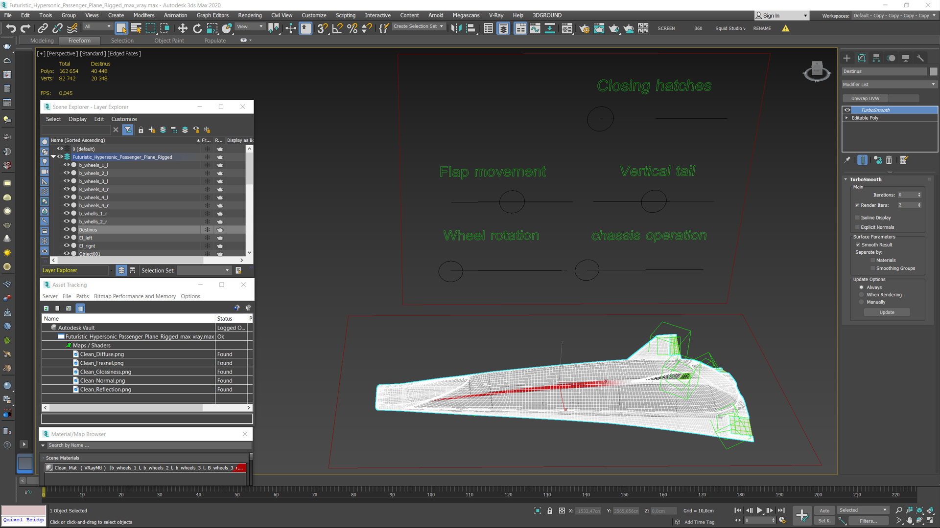 Futuristic Hypersonic Passenger Plane Rigged 3D model