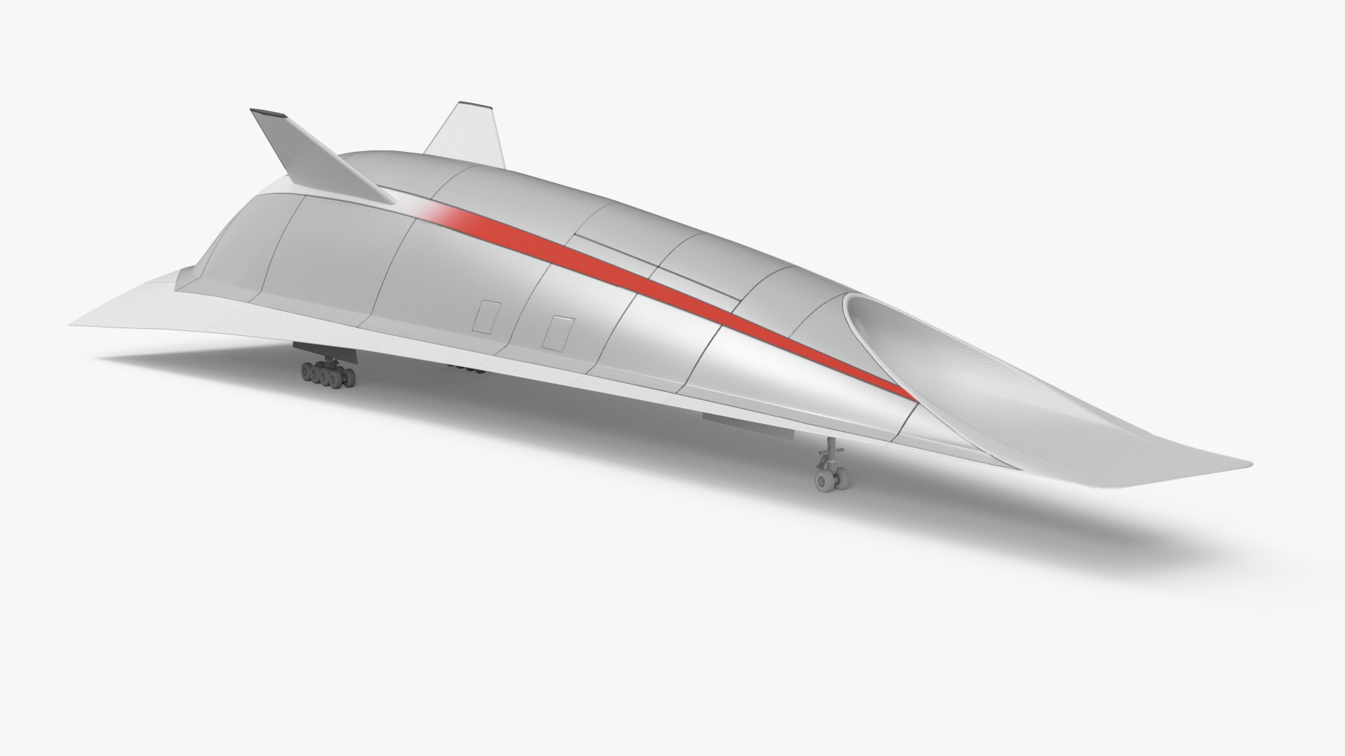 Futuristic Hypersonic Passenger Plane Rigged 3D model