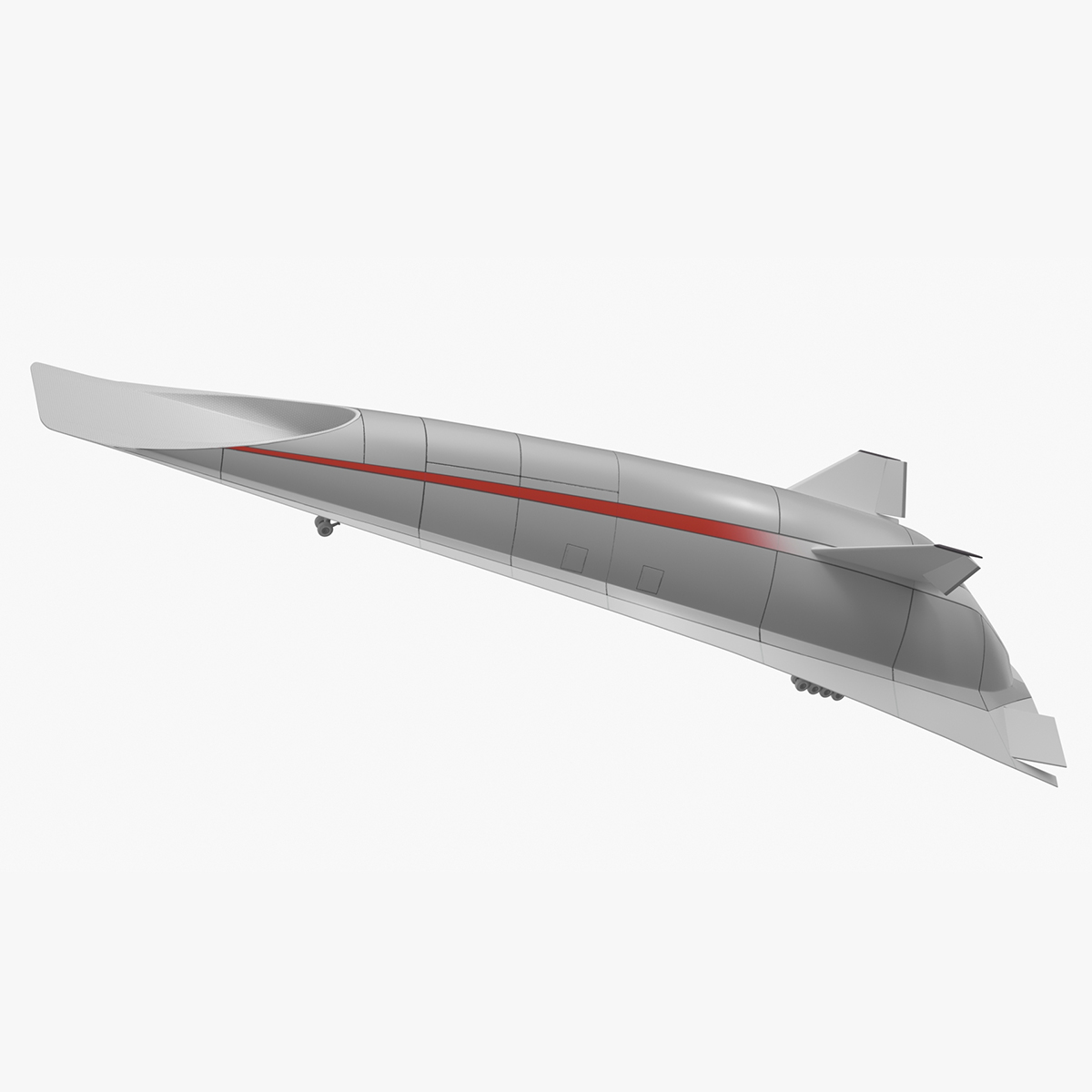 Futuristic Hypersonic Passenger Plane Rigged 3D model