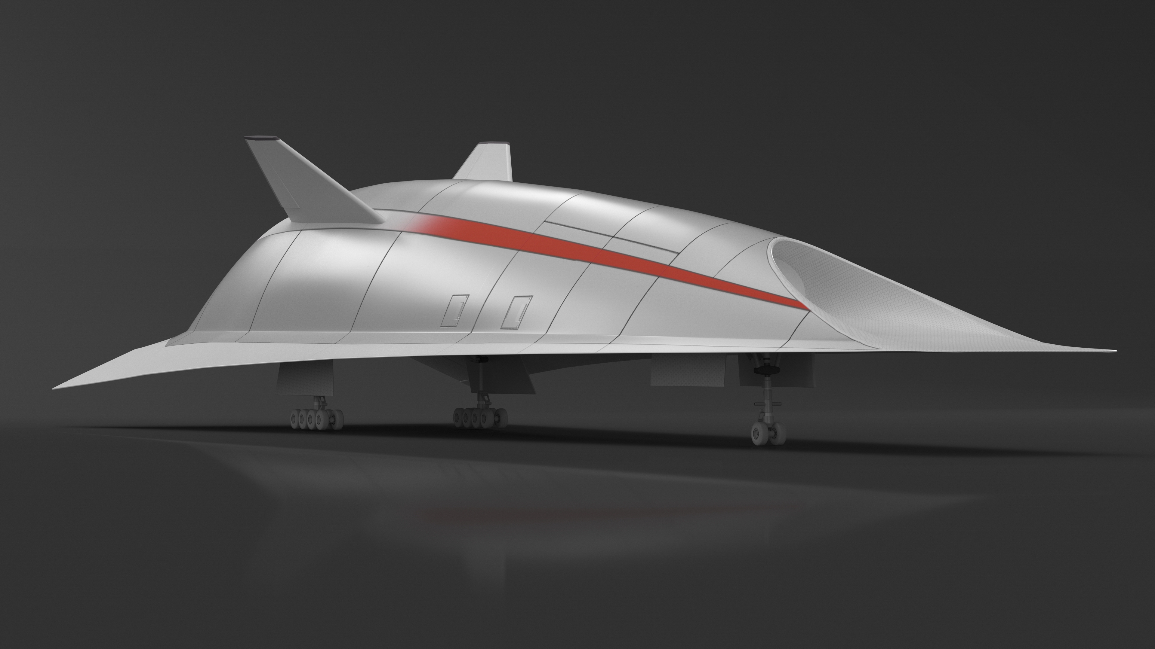 Futuristic Hypersonic Passenger Plane Rigged 3D model