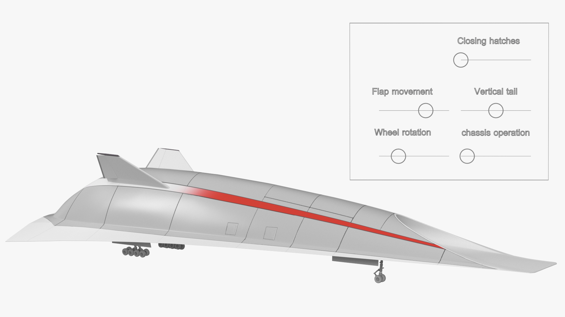 Futuristic Hypersonic Passenger Plane Rigged 3D model