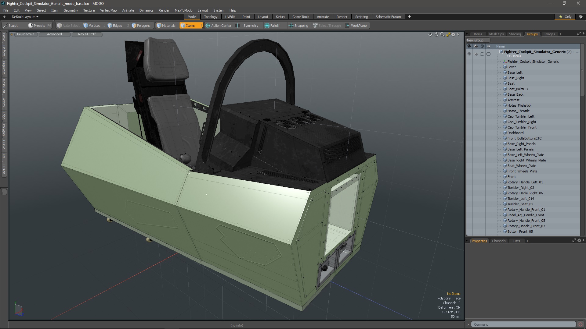 3D Fighter Cockpit Simulator Generic model