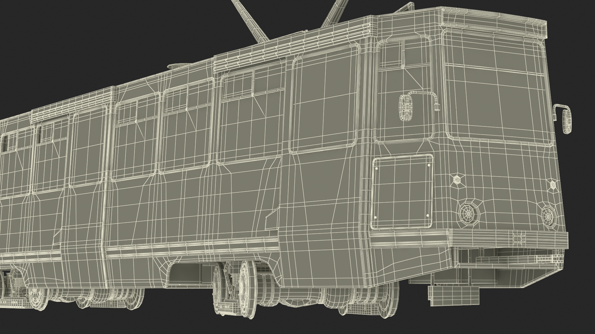 Retro Soviet Tram KTM-5 New Rigged 3D model