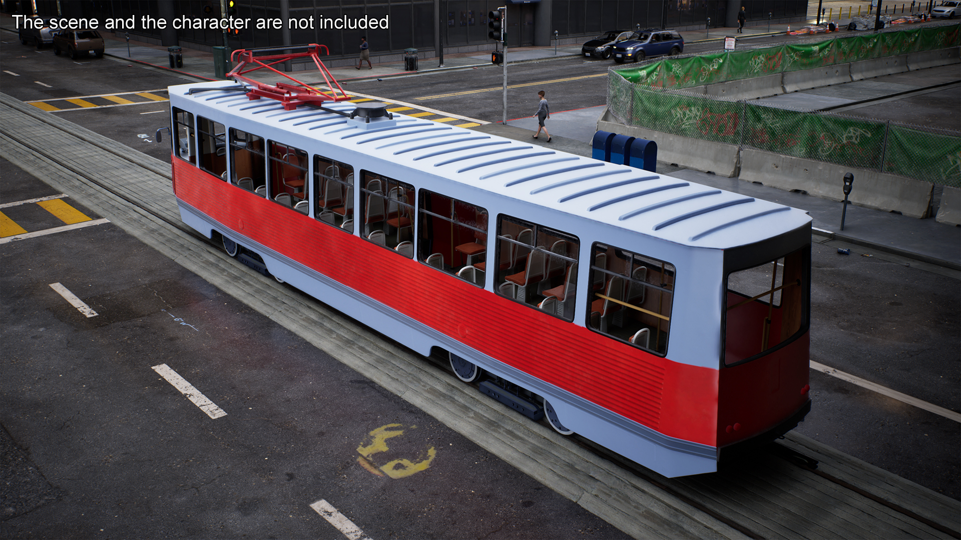 Retro Soviet Tram KTM-5 New Rigged 3D model