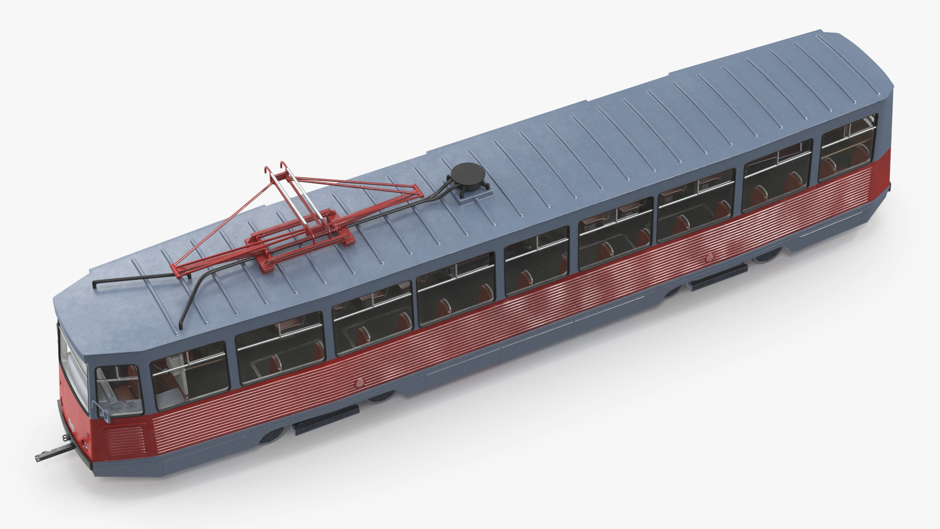 Retro Soviet Tram KTM-5 New Rigged 3D model