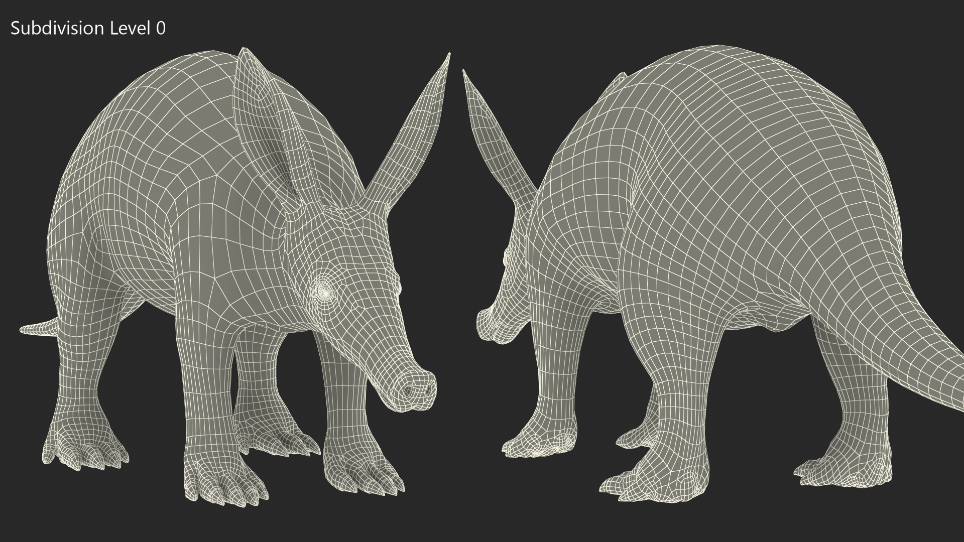 3D Orycteropus Afer Rigged model