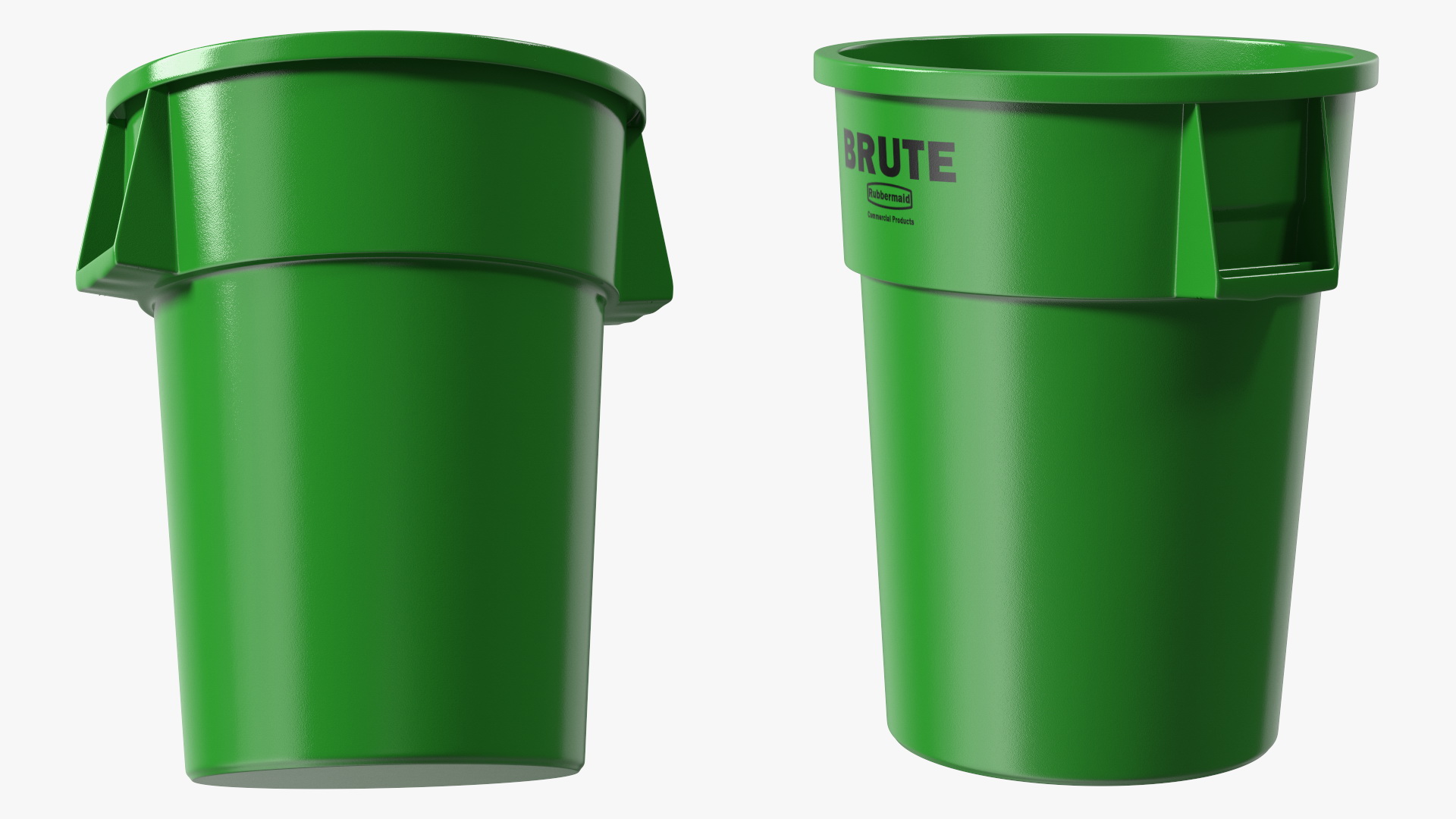 Green Round Waste Garbage Can 32 Gallon 3D model