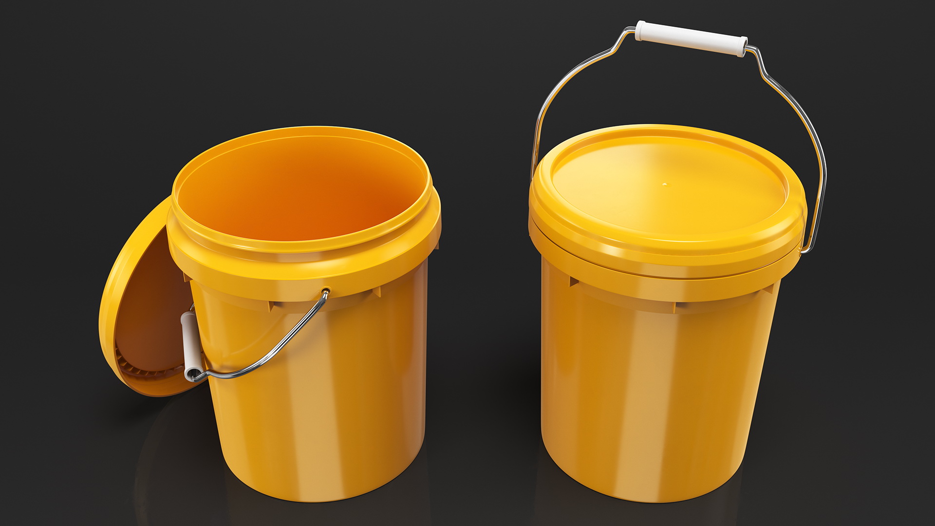 Plastic Bucket 5L with Lid and Handle 3D