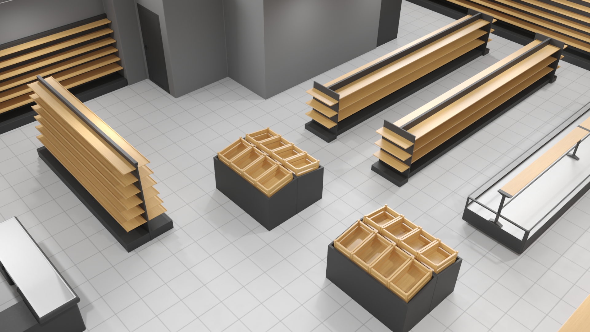 3D Minimarket Grocery Store Interior model