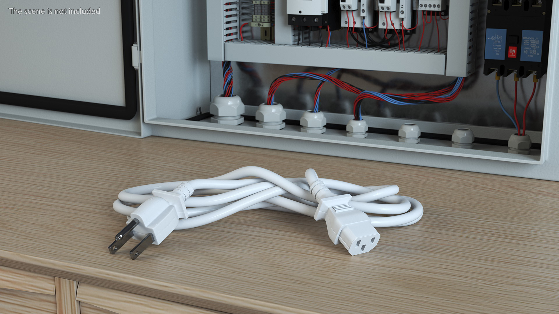 Power Cable with Plugs 3D